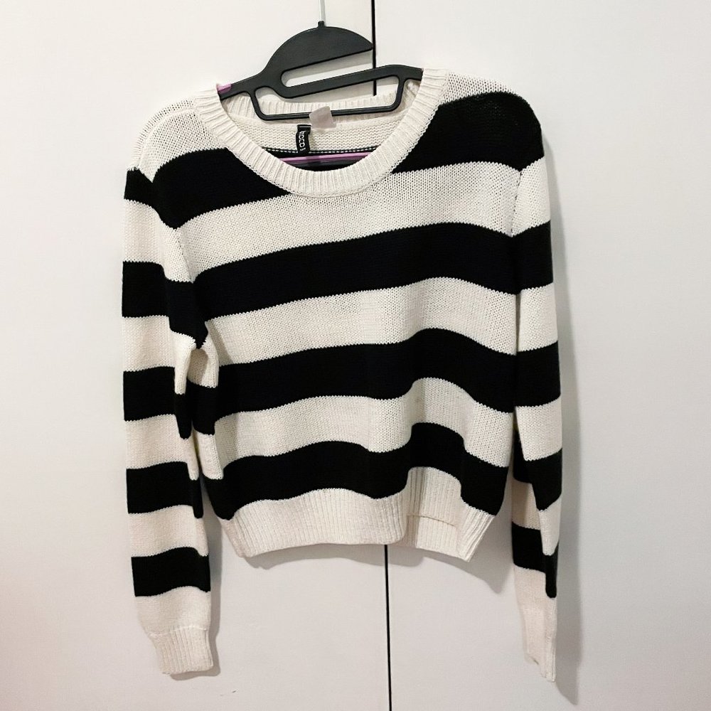 Divided by H&M Black and White Striped Sweater